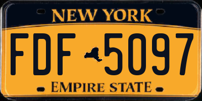 NY license plate FDF5097
