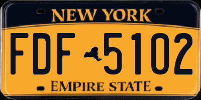 NY license plate FDF5102