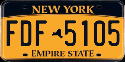 NY license plate FDF5105