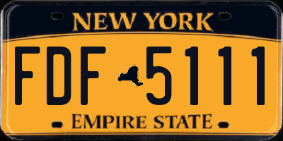 NY license plate FDF5111