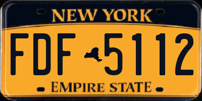 NY license plate FDF5112