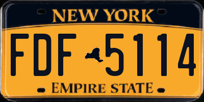 NY license plate FDF5114