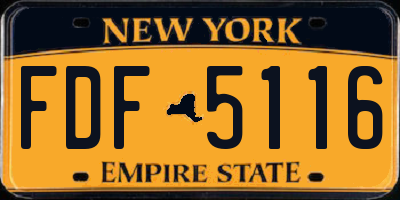 NY license plate FDF5116