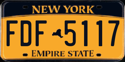 NY license plate FDF5117