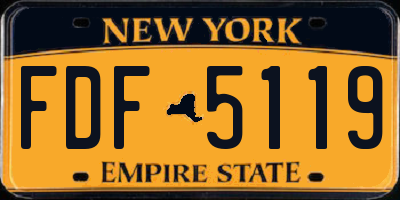 NY license plate FDF5119