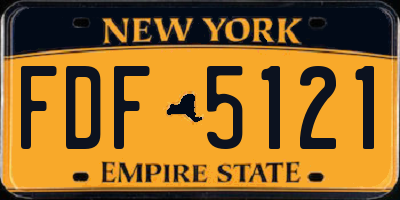 NY license plate FDF5121