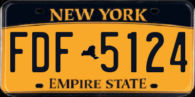 NY license plate FDF5124