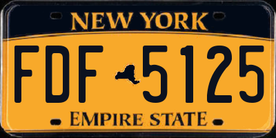 NY license plate FDF5125