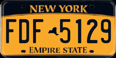 NY license plate FDF5129