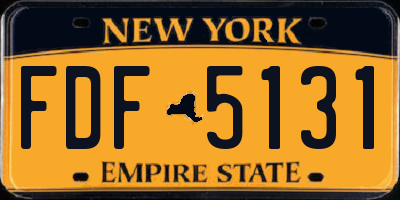 NY license plate FDF5131