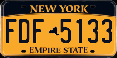 NY license plate FDF5133