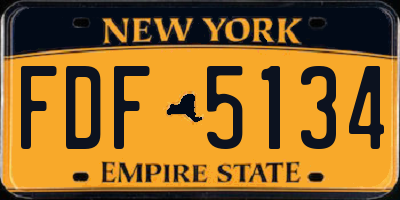 NY license plate FDF5134