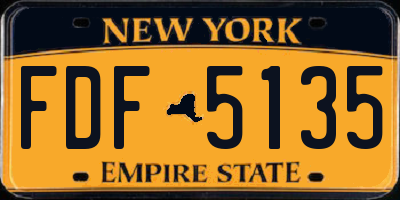 NY license plate FDF5135