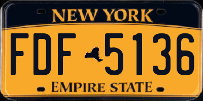 NY license plate FDF5136