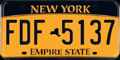 NY license plate FDF5137