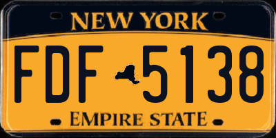 NY license plate FDF5138