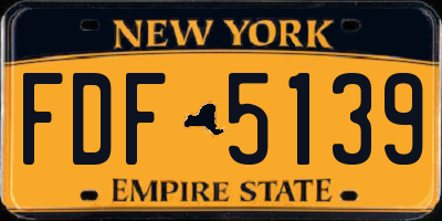 NY license plate FDF5139