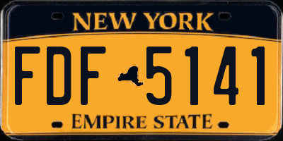 NY license plate FDF5141