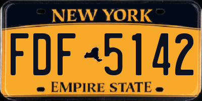 NY license plate FDF5142
