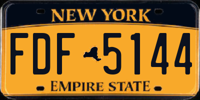 NY license plate FDF5144