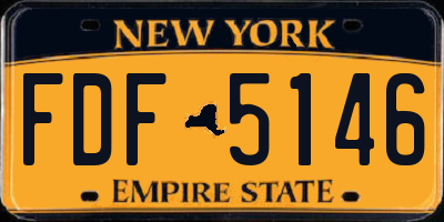 NY license plate FDF5146