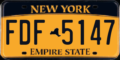 NY license plate FDF5147