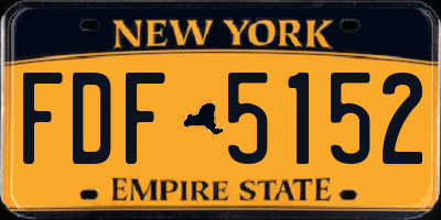 NY license plate FDF5152