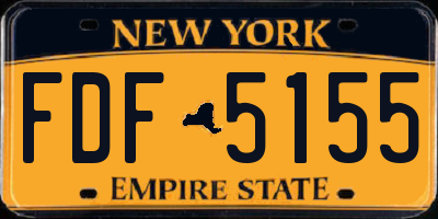 NY license plate FDF5155
