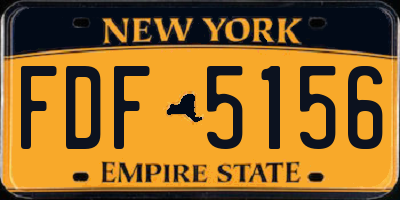 NY license plate FDF5156
