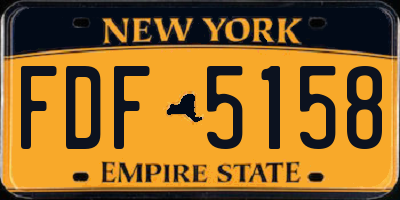 NY license plate FDF5158