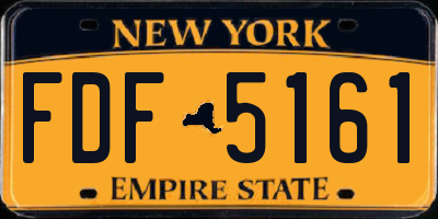 NY license plate FDF5161