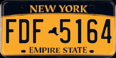 NY license plate FDF5164