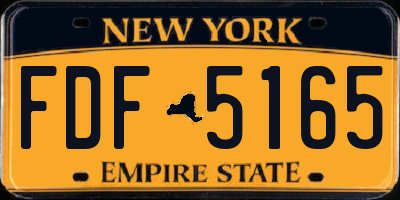 NY license plate FDF5165