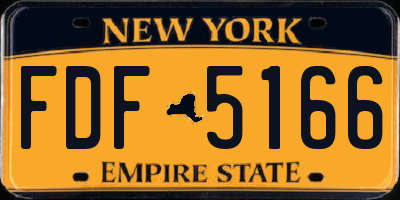 NY license plate FDF5166