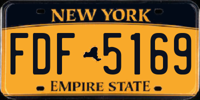 NY license plate FDF5169