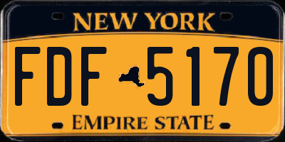 NY license plate FDF5170