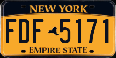 NY license plate FDF5171