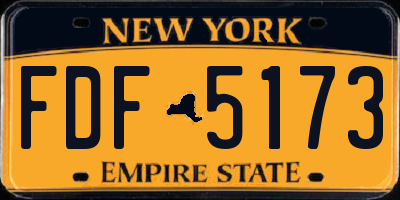 NY license plate FDF5173