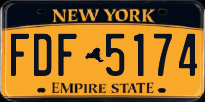 NY license plate FDF5174