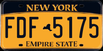 NY license plate FDF5175