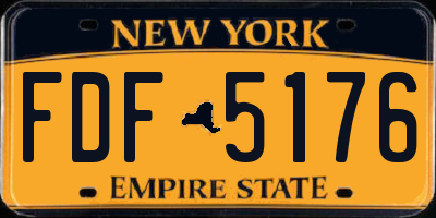 NY license plate FDF5176