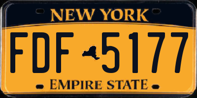NY license plate FDF5177