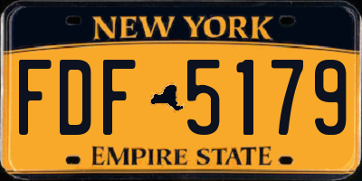 NY license plate FDF5179