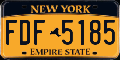 NY license plate FDF5185