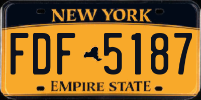 NY license plate FDF5187