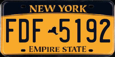 NY license plate FDF5192