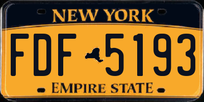 NY license plate FDF5193