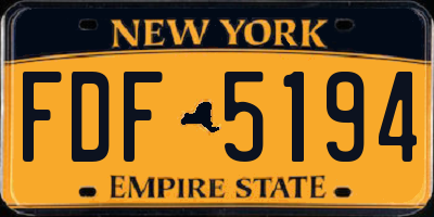 NY license plate FDF5194
