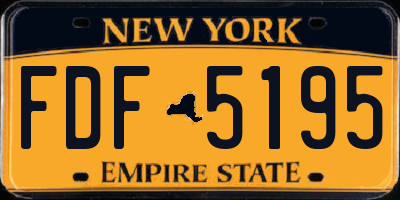 NY license plate FDF5195