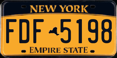 NY license plate FDF5198